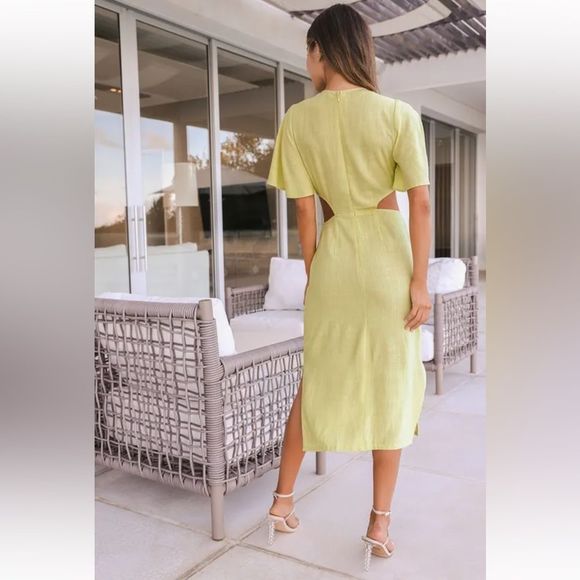 Lulu's Lime Midi Dress - Picture 2 of 9